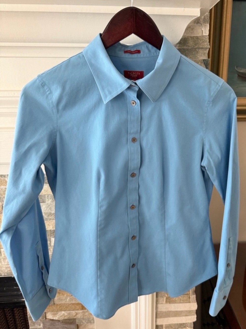 Talbots Light Blue Women's Button-Down Shirt Petite size 2